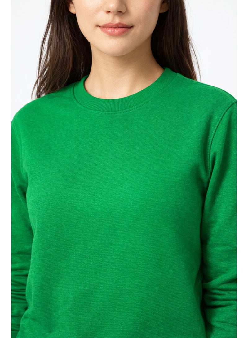 Zara Women’s Green Crew Neck Sweatshirt – Soft Cotton Blend Casual Wear - Image 5